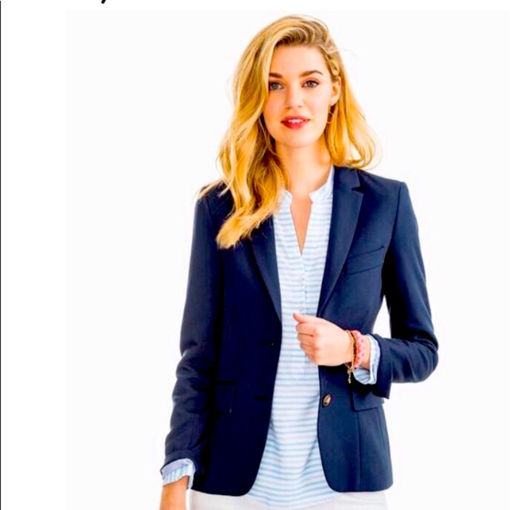Classic navy blazer perfect with jeans